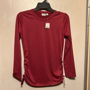 NWT Cato Charlotte Ruched Long Sleeve Girl Blouse. Color: Berry. Sizes L & XL